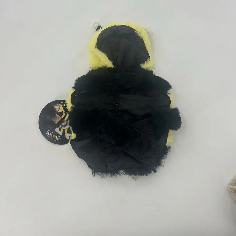 Thrills & Chills Bumble Bee Dog Cat Costume Plush Halloween Pet Outfit XS NWT